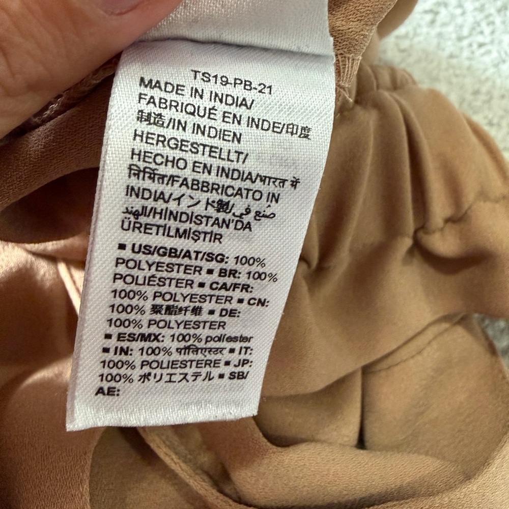 The Drop x Patricia Bright High Rise Paperbag Waist Wide Leg Pants M | Camel - Picture 6 of 8